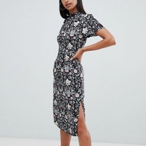 Boohoo Side Split Floral Midi Dress